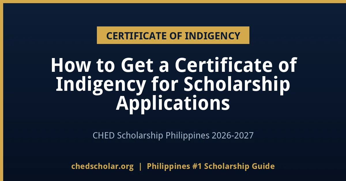 How to Get a Certificate of Indigency for Scholarship Applications - chedscholar.org